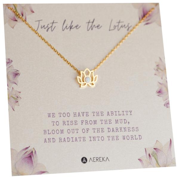 【並行輸入品】AEREKA オパールロータスフラワーネックレス   ミニマルジュエリー レディース ...