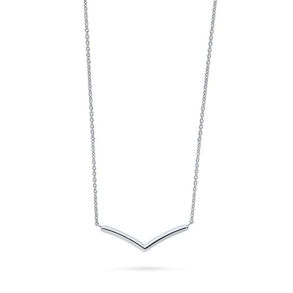 【並行輸入品】BERRICLE ロジウムメッキ スターリングシルバー V型 ウィッシュボーン シェブ...