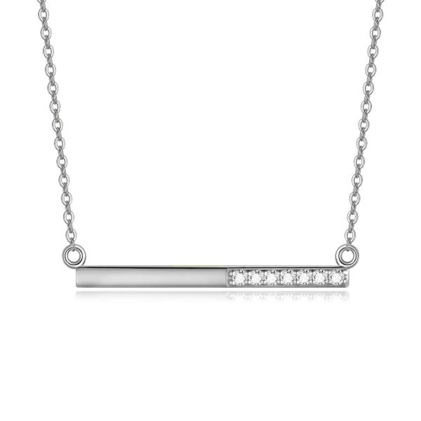 【並行輸入品】14Kソリッドゴールドダイヤモンドバーネックレス 女性用 0.1カラット ラウンド天然...