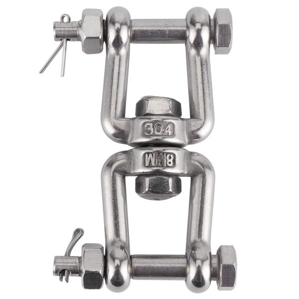 【並行輸入品】Fafeicy ステンレススチール製スイベルシャックル 2個 M8 両頭 スイベルアイ...