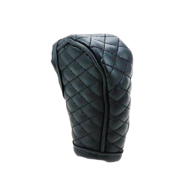 【並行輸入品】Modengzhe レザー格子柄ギアシフトノブカバー、自動車シフトノブ保護スリーブフー...