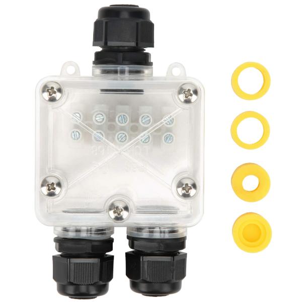 【並行輸入品】3 Way Junction Box IP68 Waterproof Transpar...