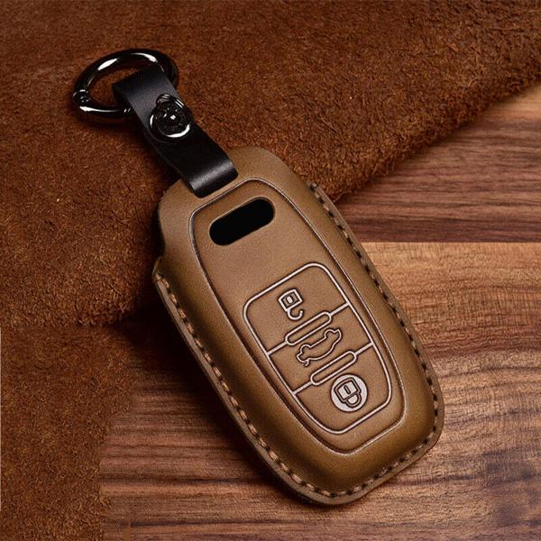 【並行輸入品】カーキーフォブカバースマートレザーキーケース、Audi A1 A3 A4 A5 A6 ...