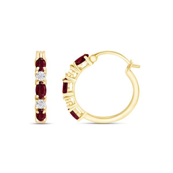 【並行輸入品】1.50カラット オーバルカット 模造ルビーとラウンドカット ホワイトナチュラルダイヤ...