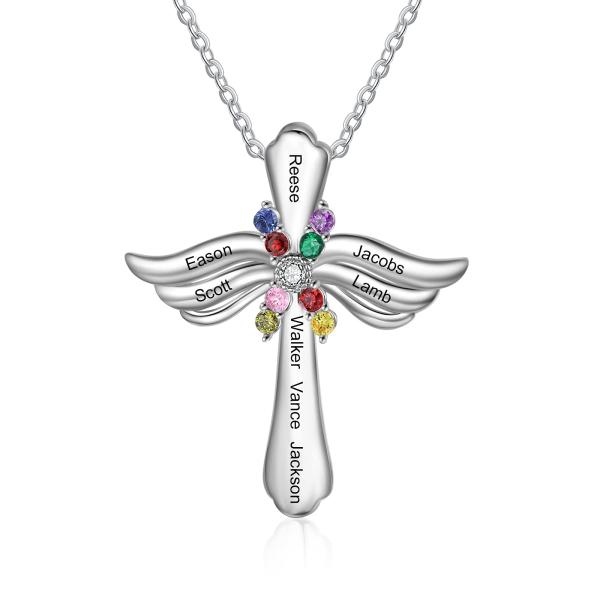 【並行輸入品】ALBERTBAND Personalized Angel Wing Cross Ne...