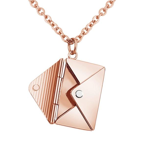 【並行輸入品】Ruibeila メッセージ付きカスタム封筒ネックレス   刻印ラブレターネックレス ...