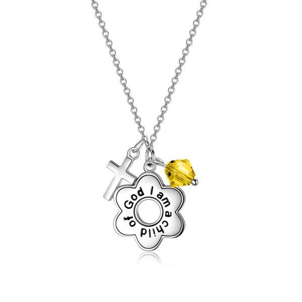 【並行輸入品】925スターリングシルバー "I Am a Child of God" デイジーネック...