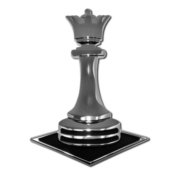 Queen Chess Piece Chrome Metal Auto Emblem by Elek...