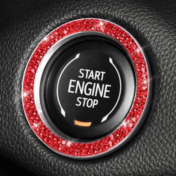 【並行輸入品】ToBeQueen Red Push Start Button Bling Car A...
