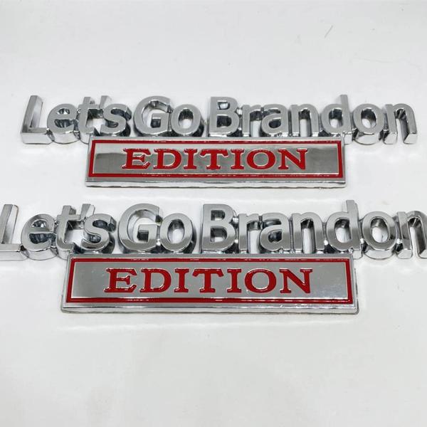 Let&apos;s Go Brandon Edition 車用デカール、カーステッカー3Dレイズレターエンブ...