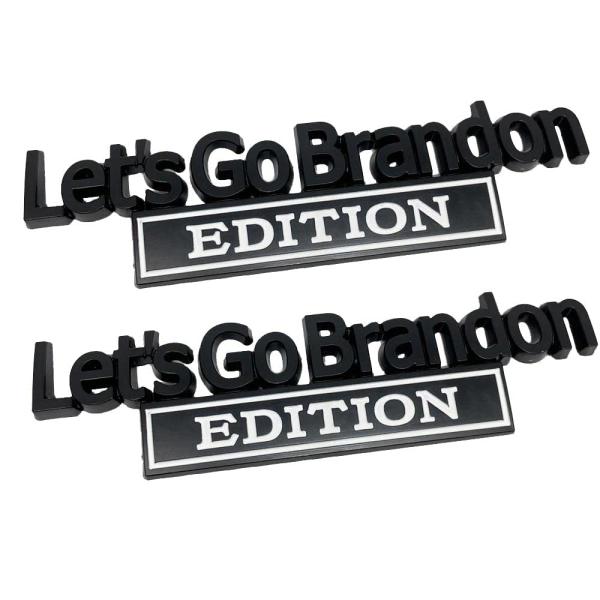 Let&apos;s Go Brandon Edition 車用デカール、カーステッカー3Dレイズレターエンブ...