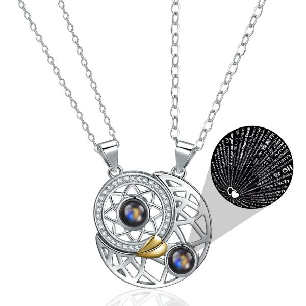 【並行輸入品】Yumikoo 磁気カップルサン&amp;ムーンネックレス I Love You ネックレス ...