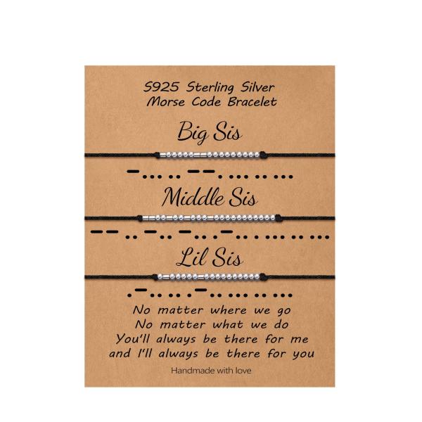 【並行輸入品】[Ieftop] S925女性用のスターリングシルバーモールスコードブレスレット、2P...