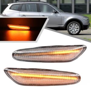 【並行輸入品】2Pcs Amber Dynamic Sequential Blink LED Side Marker Light for BM