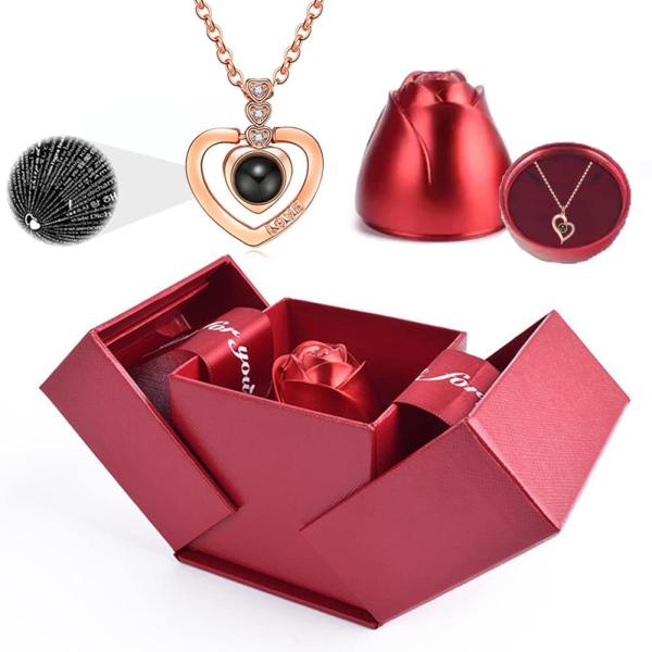 【並行輸入品】HABOHUSE I Love You ネックレス 100か国語のギフトセット ハート...