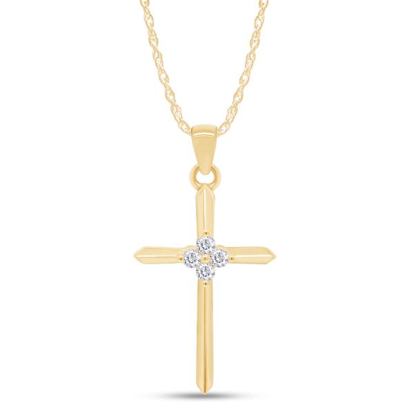 【並行輸入品】SAVEARTH DIAMONDS 14K 純金クロスペンダントネックレス レディース...