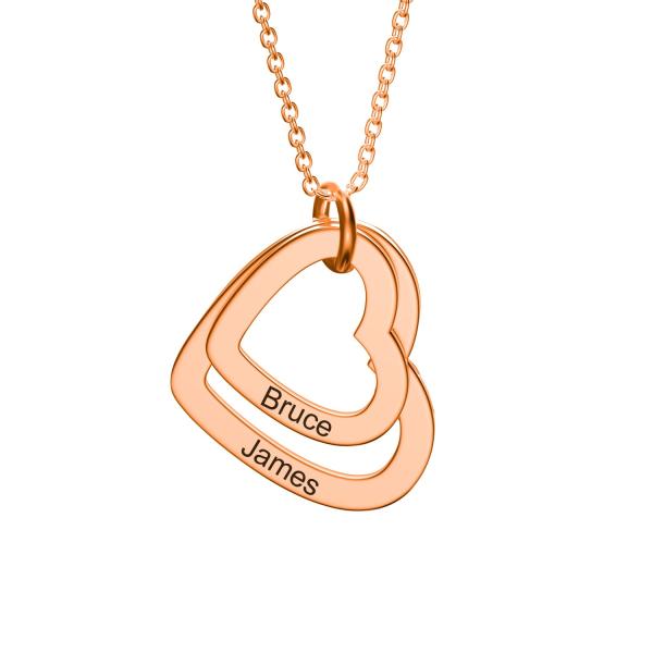 【並行輸入品】名前入りロックハートネックレス イニシャルネックレス 2~4人の名前が刻印 カスタム ...