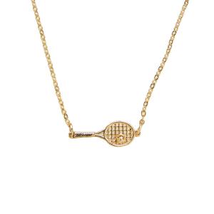 【LB掲載】限定TENNIS◆PDPAOLA ラケットネックレスチャーム◆ 並行輸入品】テニスラケット ペンダントネックレス 18Kゴールド