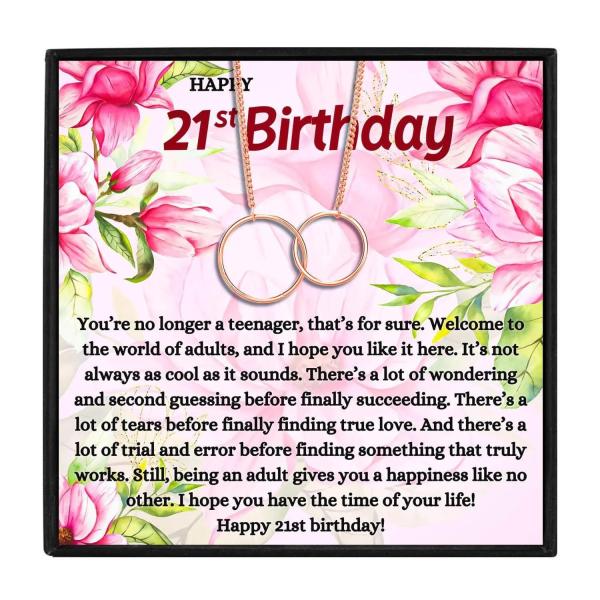 Hunny Life 21st Birthday Gifts Necklace Set for Wo...