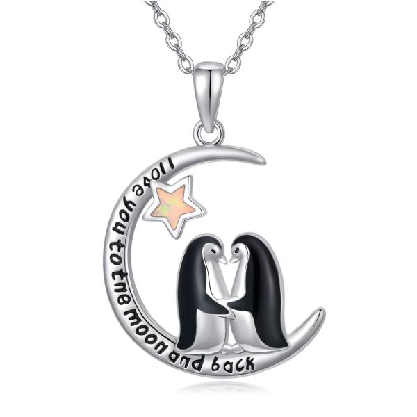 【並行輸入品】ロータス&amp;リーフ ペンギンネックレス スターリングシルバー かわいい動物ペンダントネッ...