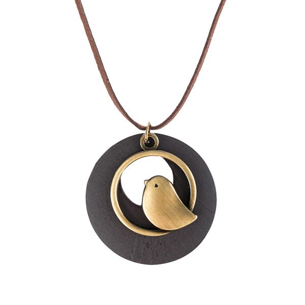 【並行輸入品】Boho Vintage Handmade Wood Pendant With Cut...