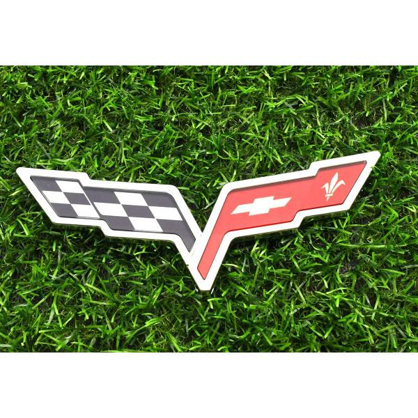 【並行輸入品】1x Front Hood &amp; Rear Crossed Flags Emblem 3...