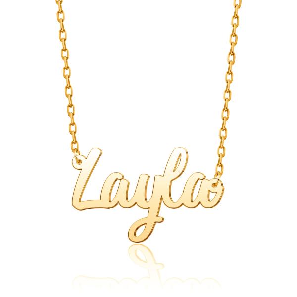 【並行輸入品】Custom Name Necklace 18K Gold Plated Person...