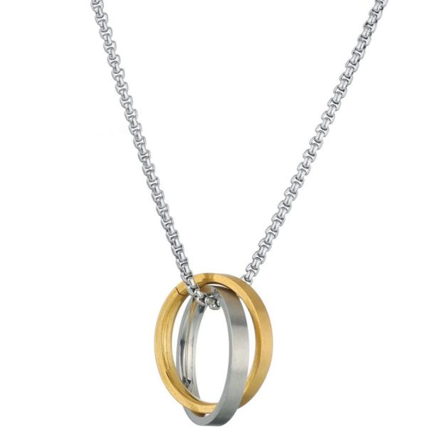 【並行輸入品】Jude Jewelers ステンレススチール ラウンドサークル インターロッキング ...