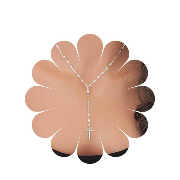 【並行輸入品】Allereyae ヴィンテージクロスペンダントネックレス クリスタルクロスドロップ ...