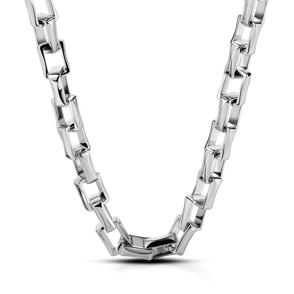 【並行輸入品】Dankadi メンズ ソリッド925スターリングシルバー ケーブルロリンクチェーンネ...