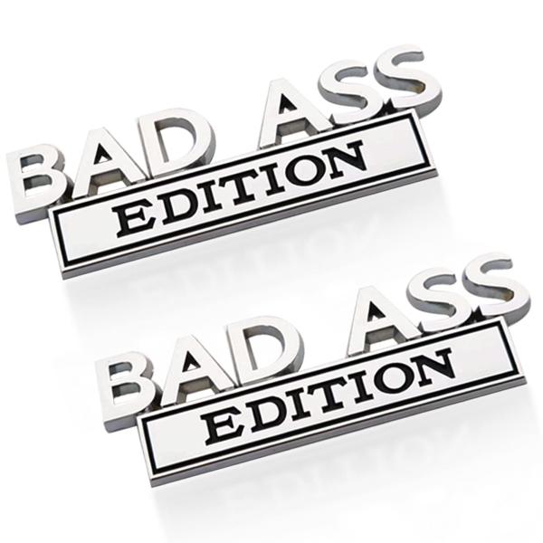 2PCS Bad Ass Edition Emblem for Car, 3D Fender Bad...