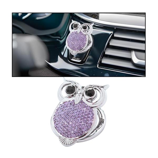 【並行輸入品】AUCELI キラキラ光るフクロウ クリスタル カーエンジン スタート ストップ ボタ...