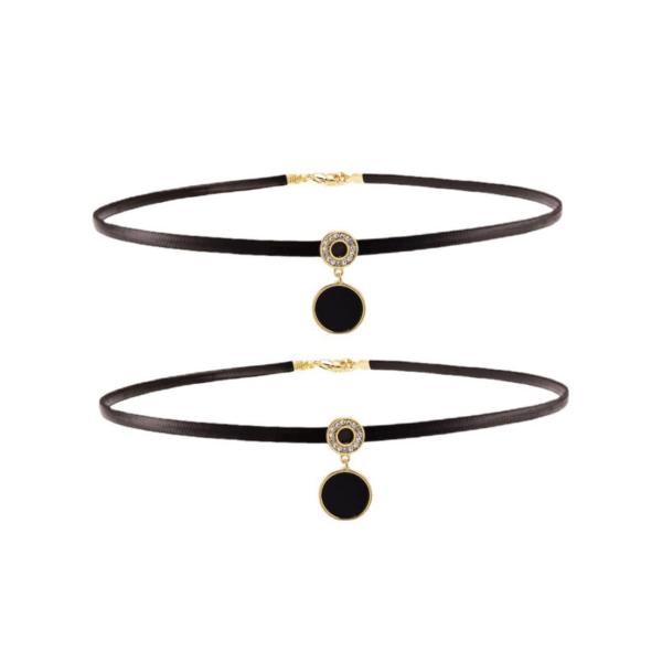 【並行輸入品】KESYOO 2pcs Necklace Rhinestone Choker Neck...