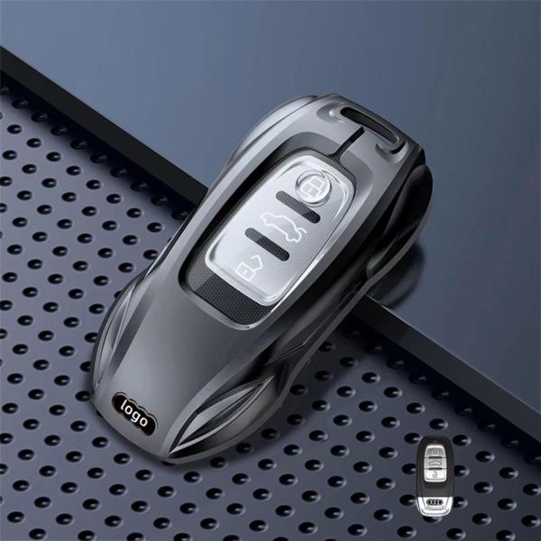 【並行輸入品】IUIU アウディ用 キーフォブカバー メタル ブラック A IUIU for Aud...