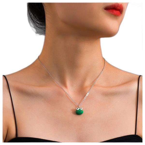 【並行輸入品】Allereyae ヴィンテージ カートゥーン カエル ペンダント ネックレス グリー...