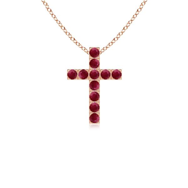 【並行輸入品】Angara Natural Ruby Cross Pendant Necklace ...