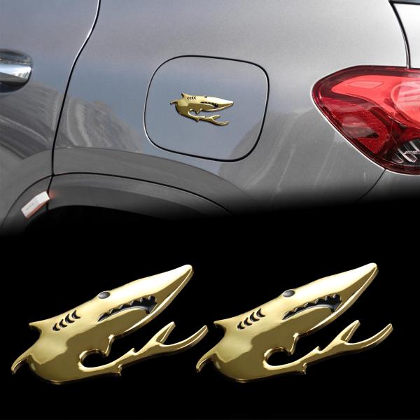 【並行輸入品】TOMALL 2pcs Shark Glossy Emblem Stickers fo...