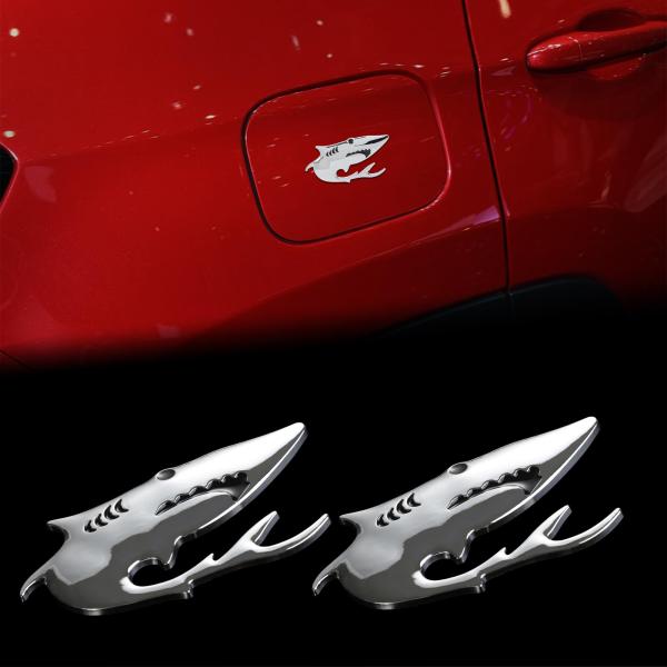 【並行輸入品】TOMALL 2pcs Shark Glossy Emblem Stickers fo...