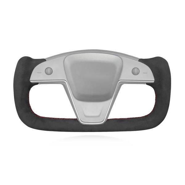 【並行輸入品】MEWANT ハンドステッチ ブラック 9040 Alcantara 車用ハンドルカバ...