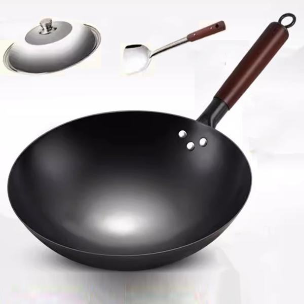 【並行輸入品】Nonstick Frying Pan, Chinese Hammered Pow W...
