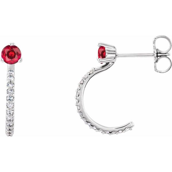 【並行輸入品】Sterling Silver Ruby and 1/6 cttw Diamond H...