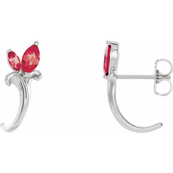 【並行輸入品】Sterling Silver Lab Grown Ruby Floral Inspi...