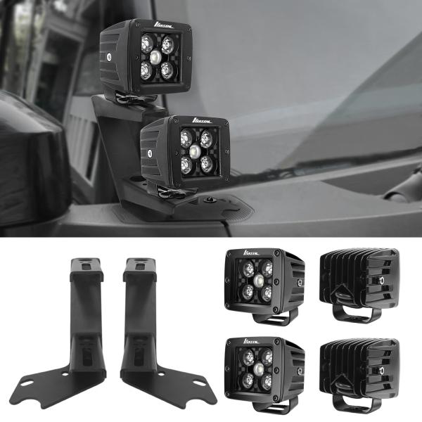 【並行輸入品】4PCS LED Cube Pods Light &amp; Dual A Pillar Mo...