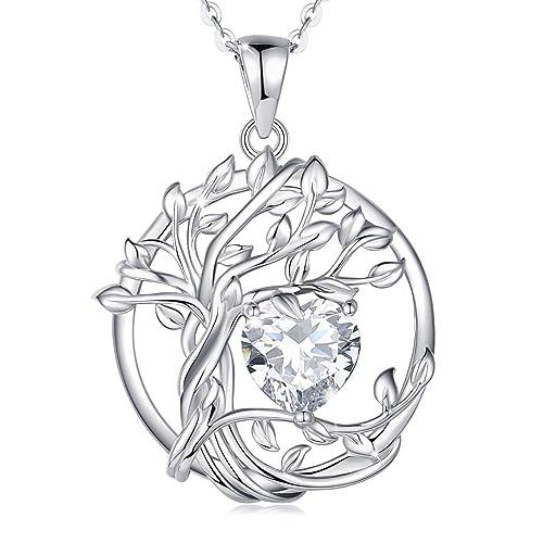 【並行輸入品】FANCIME Tree of life April Birthstone neckl...