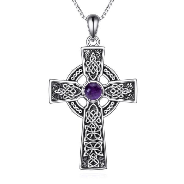 【並行輸入品】YONFQE ケルト十字架ネックレス スターリングシルバー アイリッシュクロスペンダン...