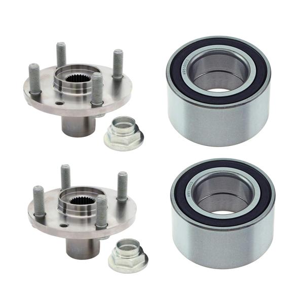 【並行輸入品】Maxfavor 4PCS Front/Rear Wheel Hub &amp; Bearin...