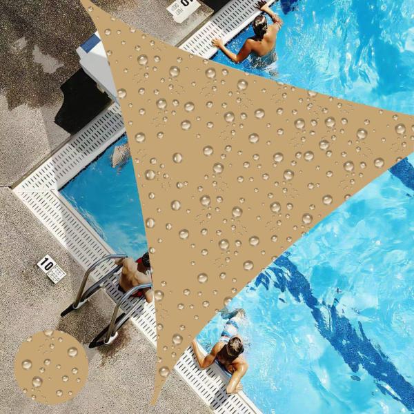 Beige Triangle Sun Shade Sail Outdoor Canopy   UV ...