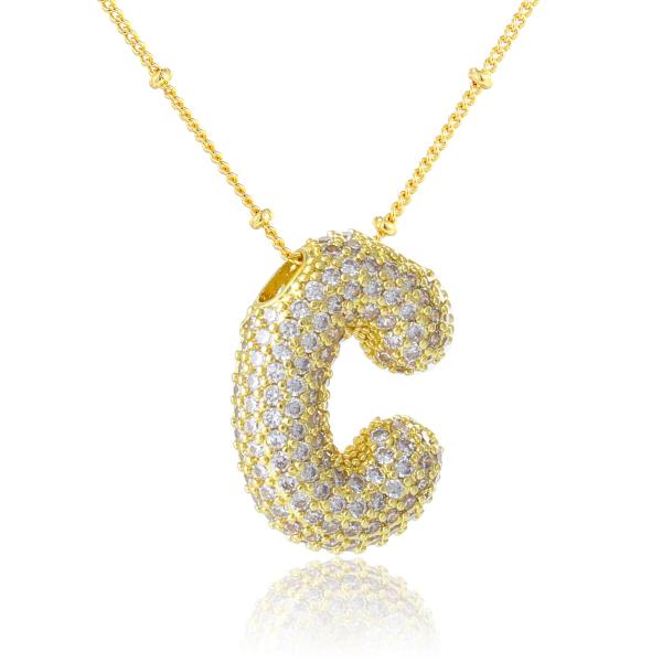 【並行輸入品】KELMALL 14Kゴールド 太い文字 バルーンネックレス レディース ガールズ 誕...