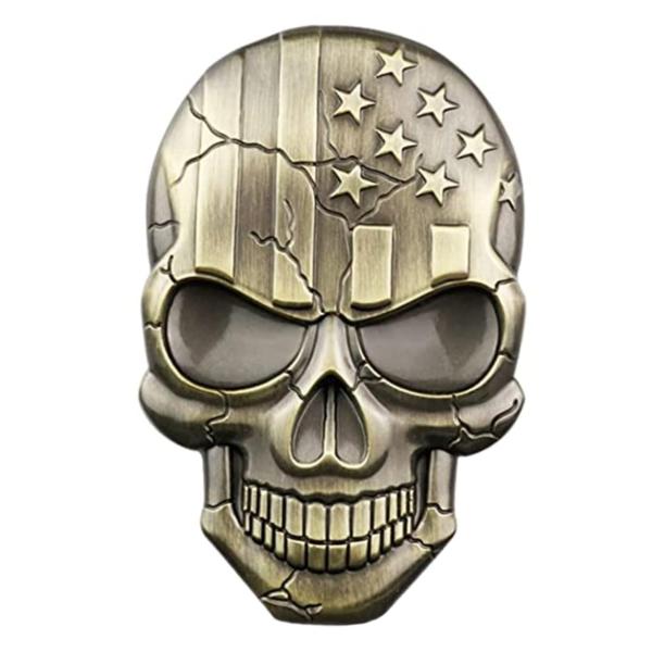 【並行輸入品】1 Pc Skull Car Sticker Side Label 3D Zinc A...