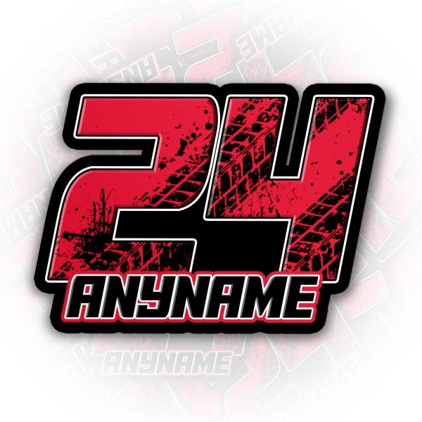 Custom Racing Sticker Personalized Your Number, Na...